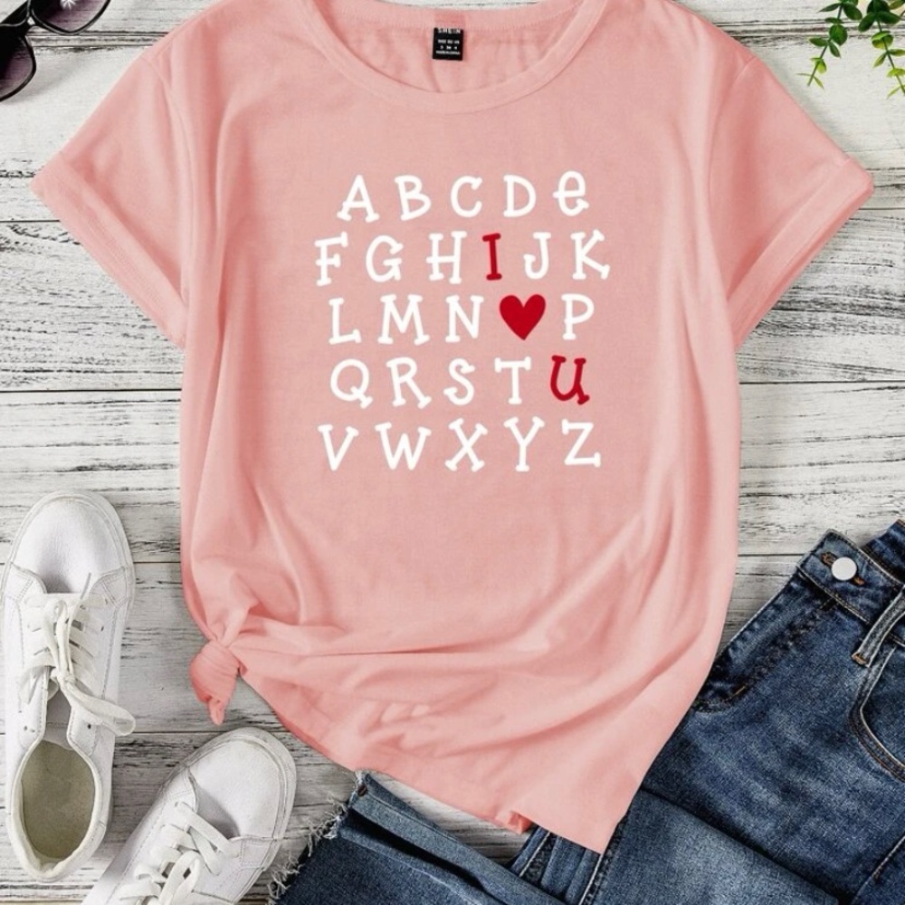 Letter & Heart Print Tee